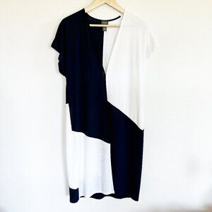 Chicos Travelers Womens 1 M Sheer Duster Topper Colorblock Lightweight Classy